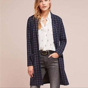 Anthropologie Harlyn Knit Long Blazer in Navy (XS)